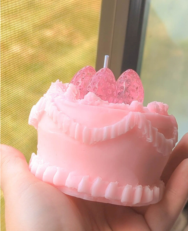 Cute Jelly Strawberry Cake Candle