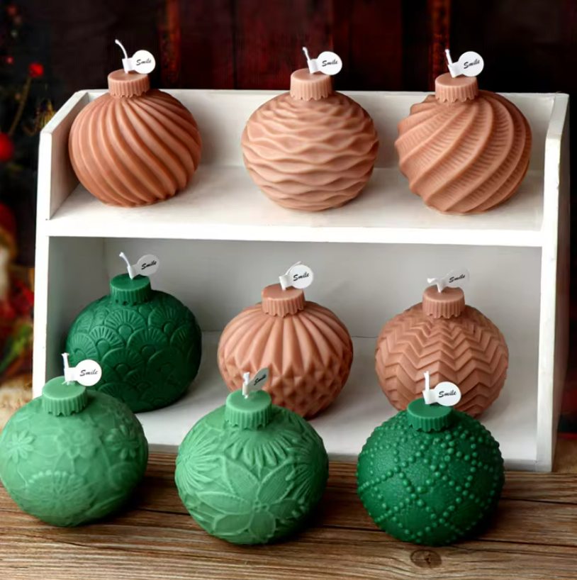 Beautiful Gradient Green Brown Christmas Ornaments Candle