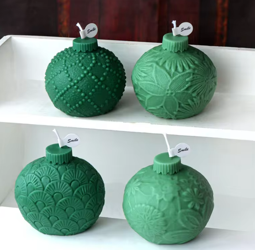 Beautiful Gradient Green Brown Christmas Ornaments Candle