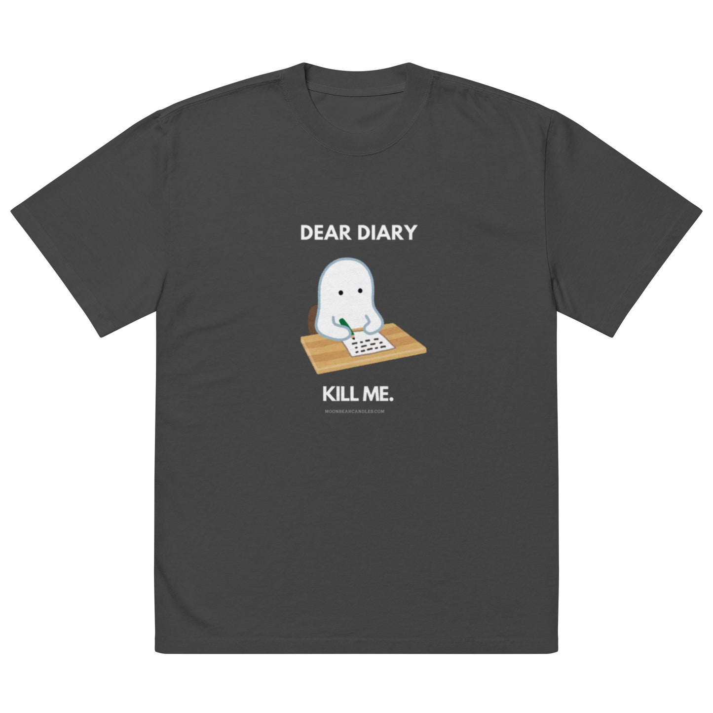 Cute Ghost Diary Funny Dark Humor Black Oversized Shirt