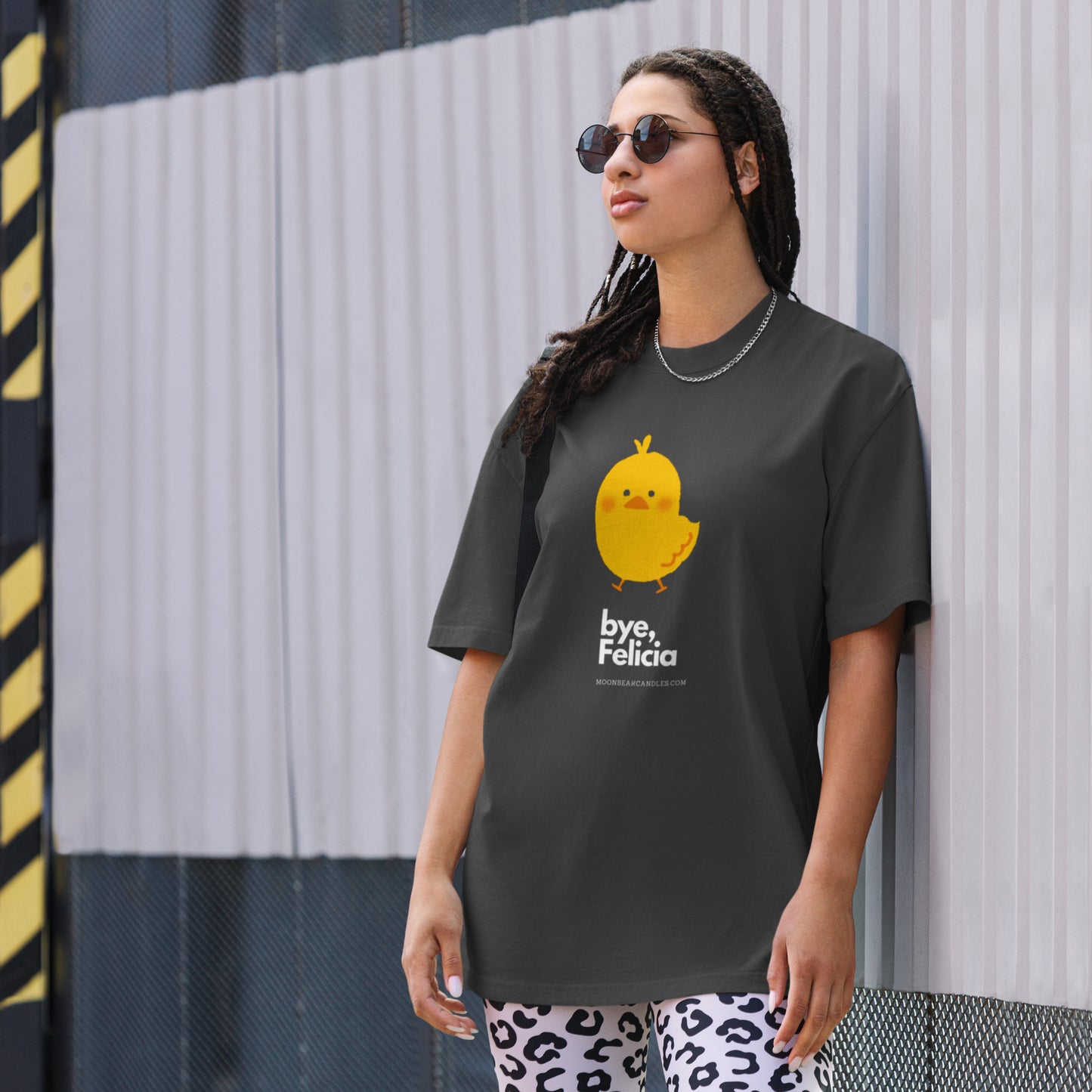 Kawaii Chicken Funny American Slang Gray Oversized Shirt