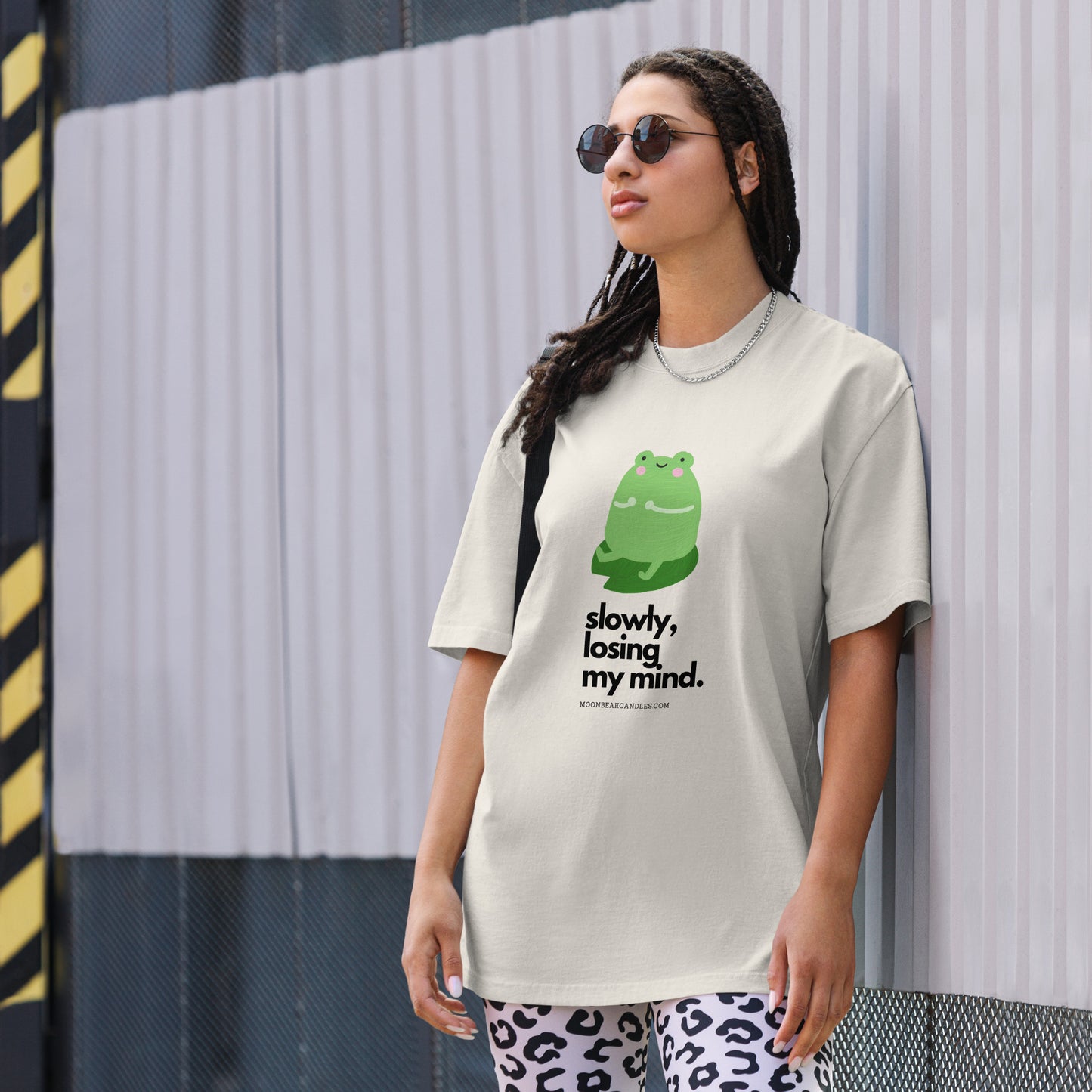 Kawaii Funny Anime Cartoon Frog Losing My Mind Meme Oversized Shirt