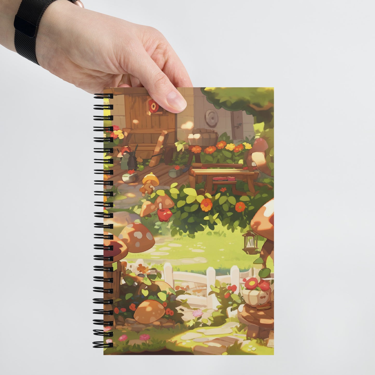 Kawaii Fantasy Mushroom Forest RPG Game Notebook