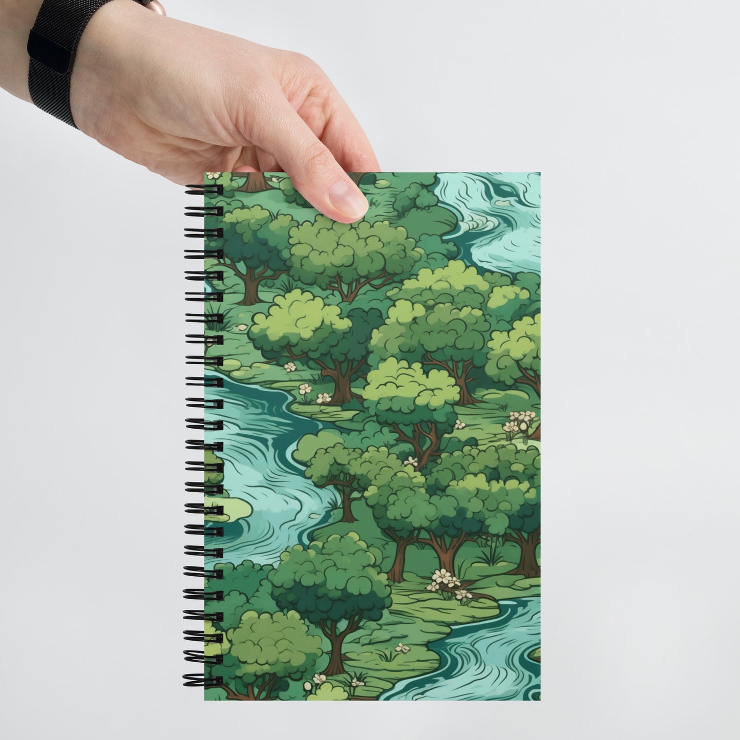 Kawaii Fantasy Forest River RPG Game Notebook