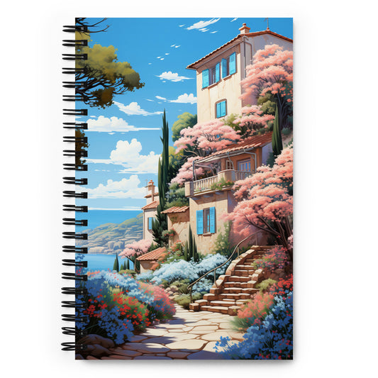 Beautiful Cherry Blossom Aesthetic Anime Style French Summer House Notebook