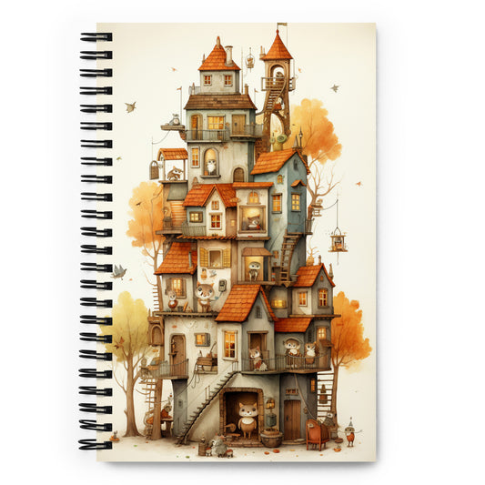 Beautiful Fall Halloween Castle with Pumpkin French Fairy Tale Notebook