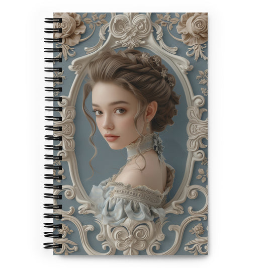 Beautiful Vintage Baroque Golden Framed Princess Blue Notebook