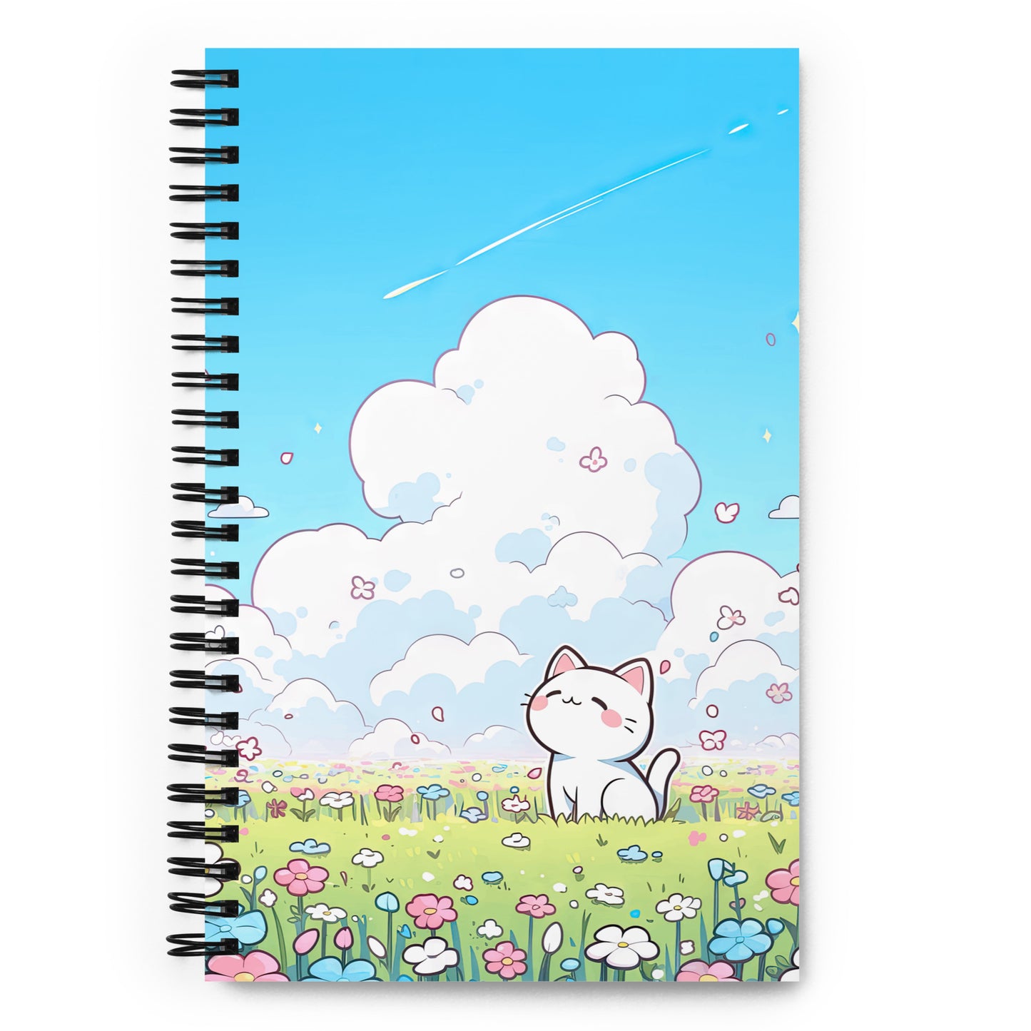 Kawaii Neko Cute Spring Cat Anime Drawing Notebook