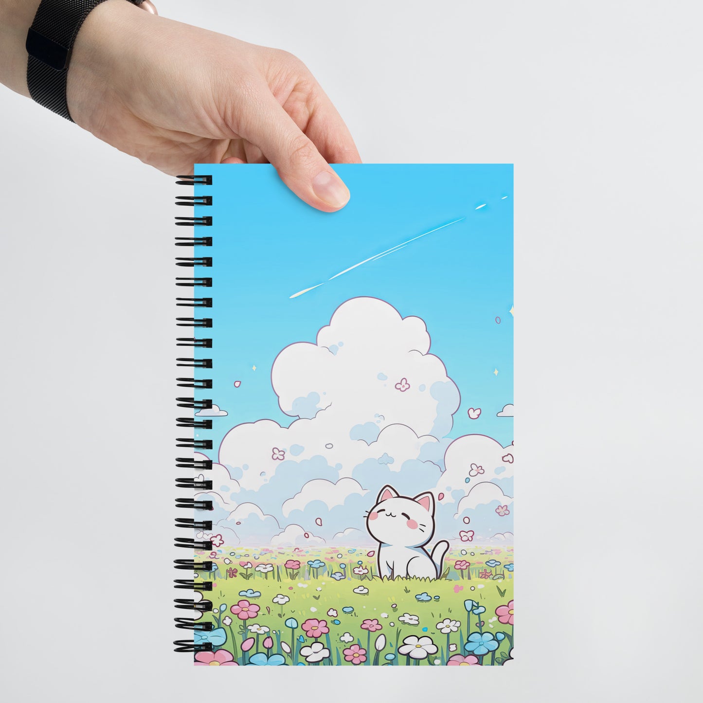 Kawaii Neko Cute Spring Cat Anime Drawing Notebook