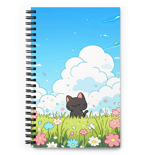 Kawaii Kuro Neko Cute Black Cat  Anime Drawing Notebook