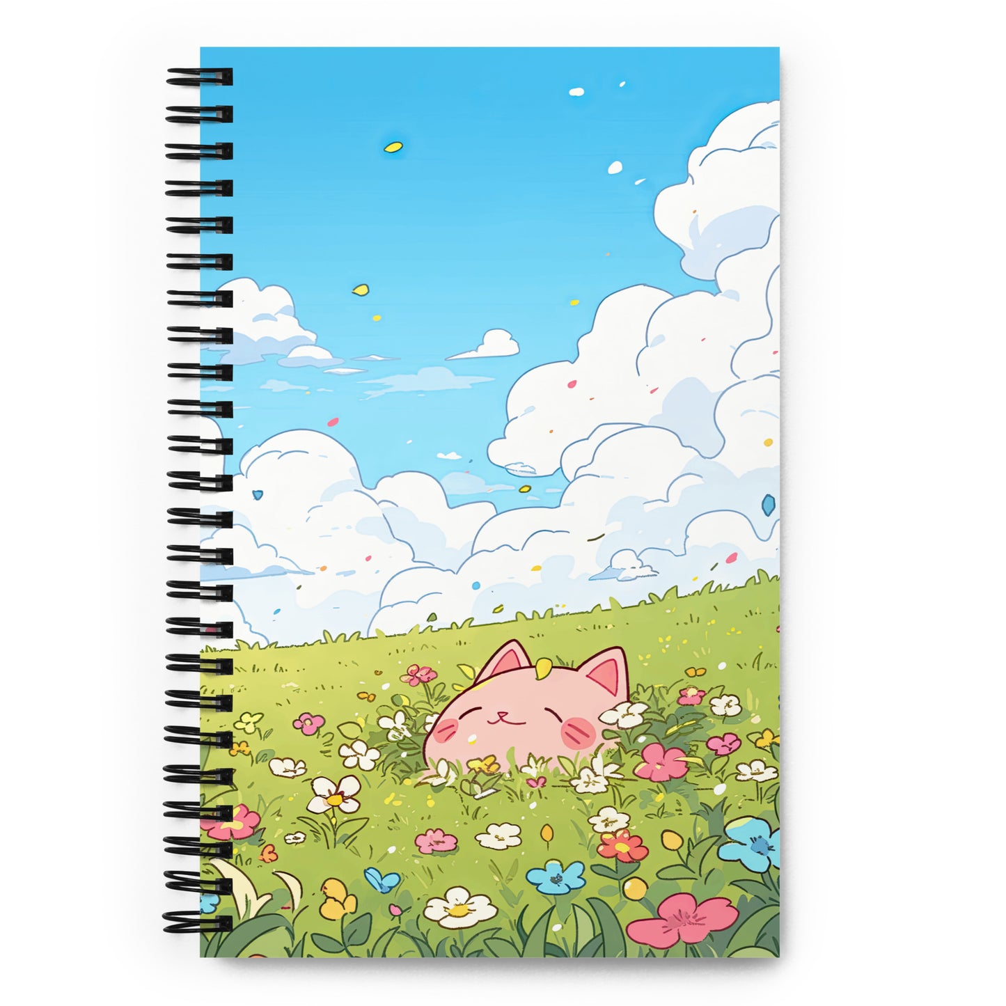 Kawaii Neko Cute Spring Pink Cat Anime Drawing Notebook