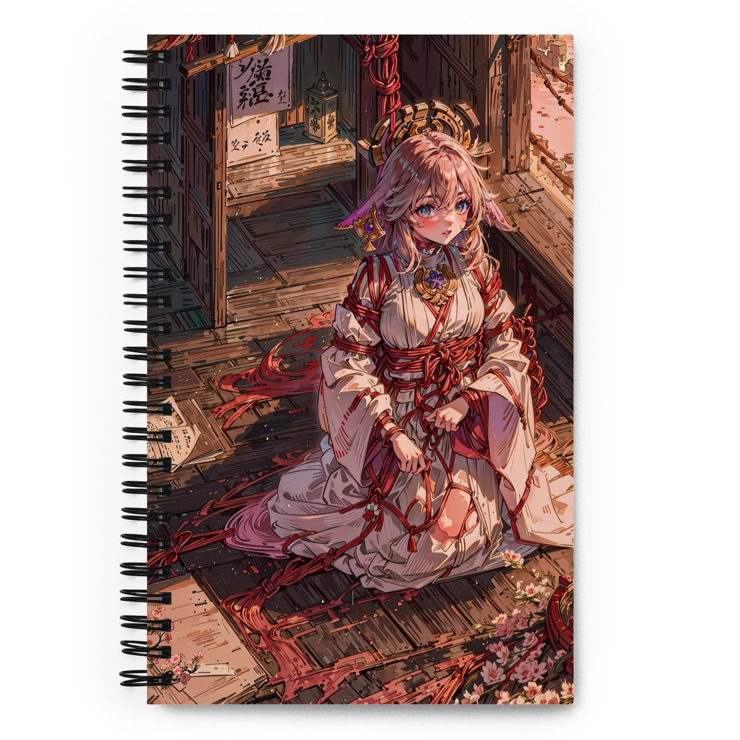 Kawaii Yae Miko Genshin Fall Theme Anime Drawing Notebook