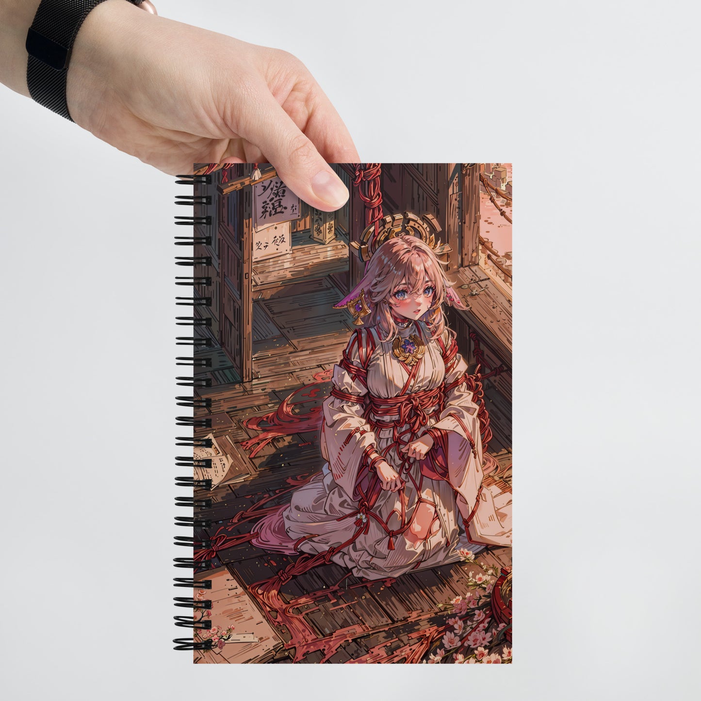 Kawaii Yae Miko Genshin Fall Theme Anime Drawing Notebook