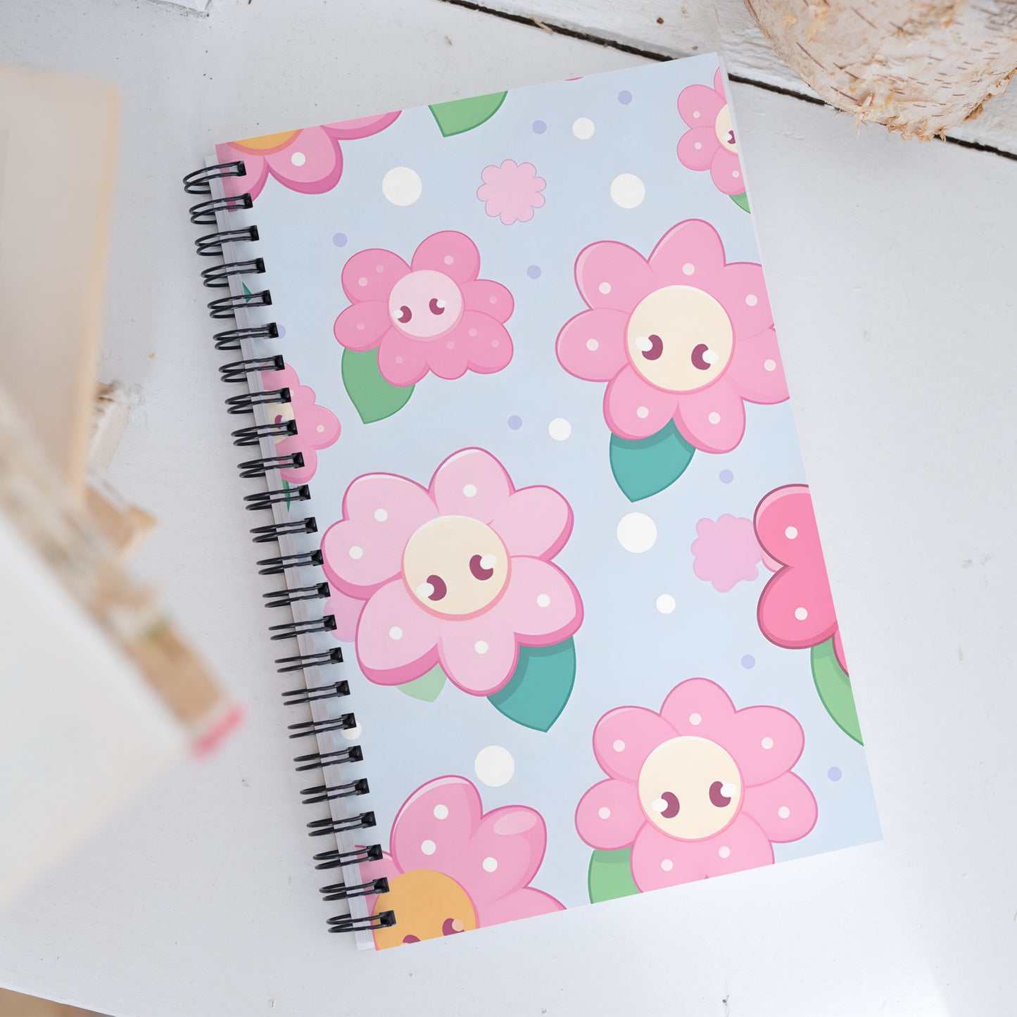 Kawaii Anime Flowers Drawing Notebook