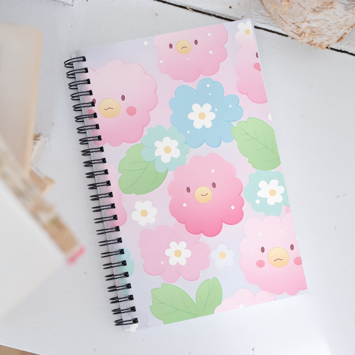 Kawaii Fluffy Anime Cloud Flowers Pastel Notebooks