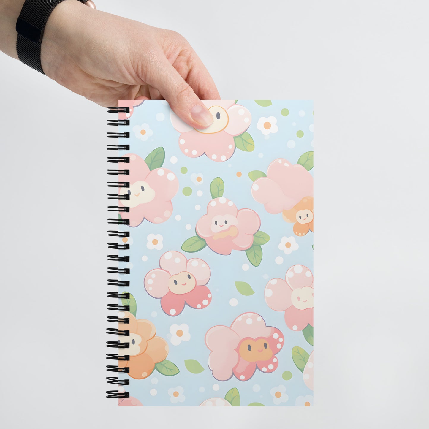 Kawaii Cute Anime Fall Flowers  Pastel Notebook