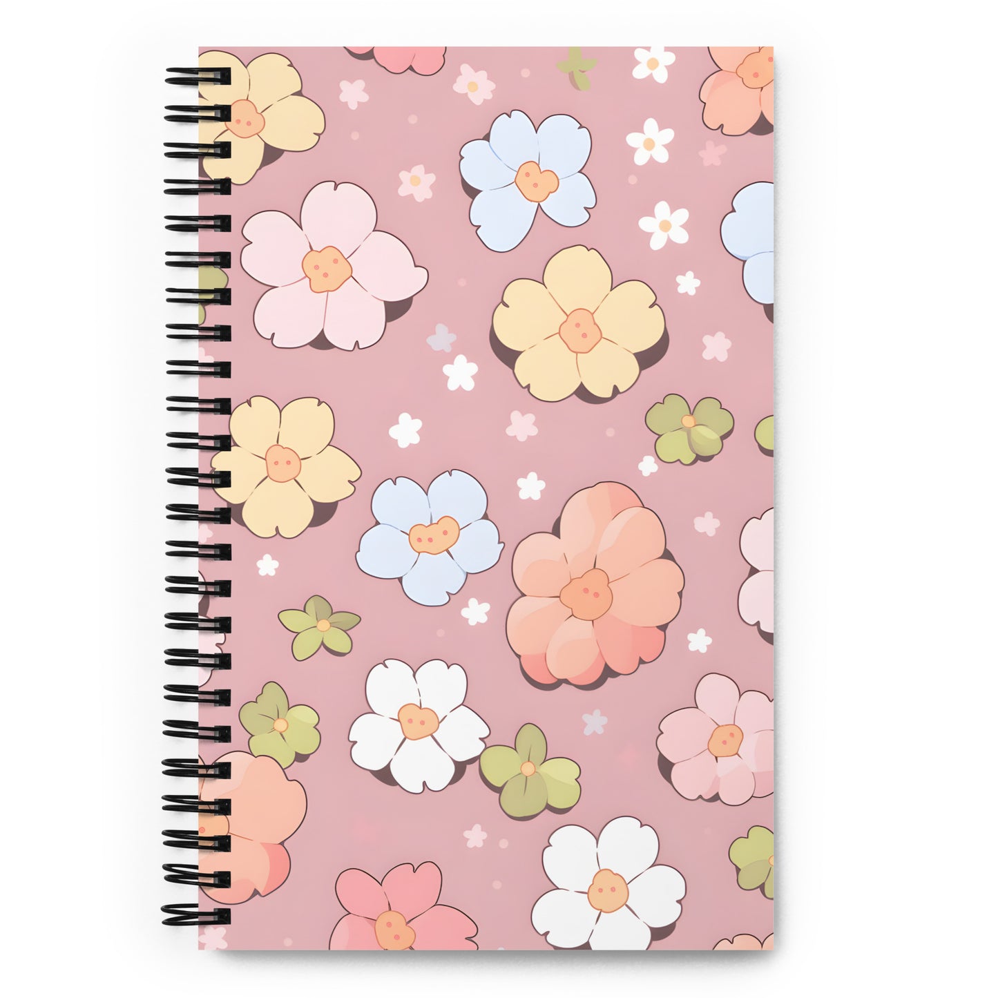 Kawaii Cute Fall Flowers Pastel Notebook