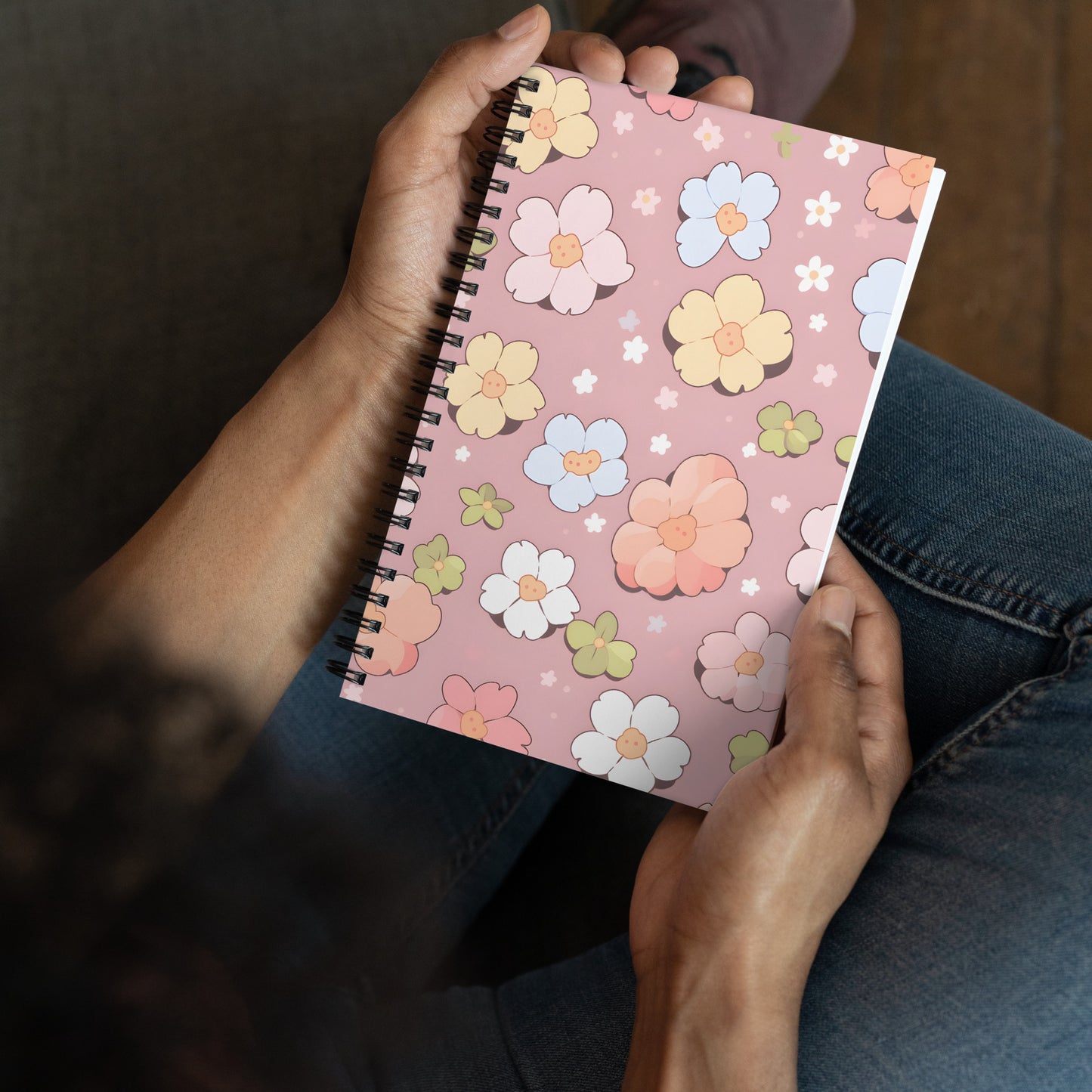 Kawaii Cute Fall Flowers Pastel Notebook