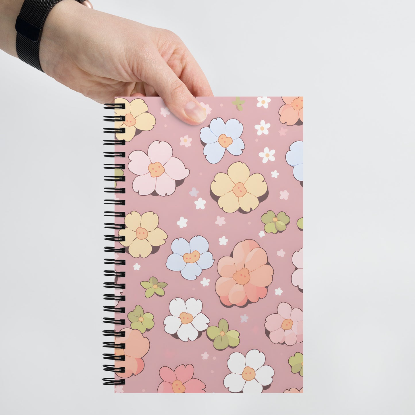 Kawaii Cute Fall Flowers Pastel Notebook