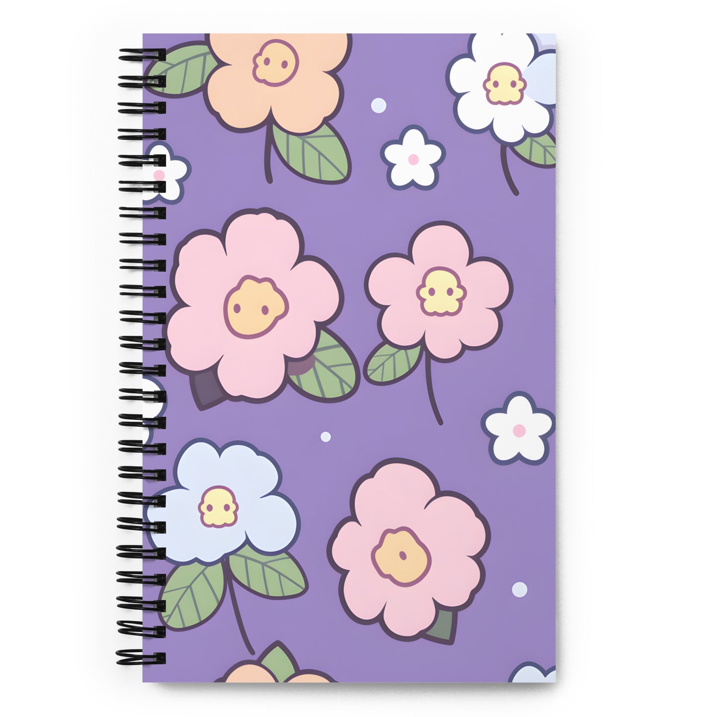 Cute Spooky Halloween Flowers Purple Notebook