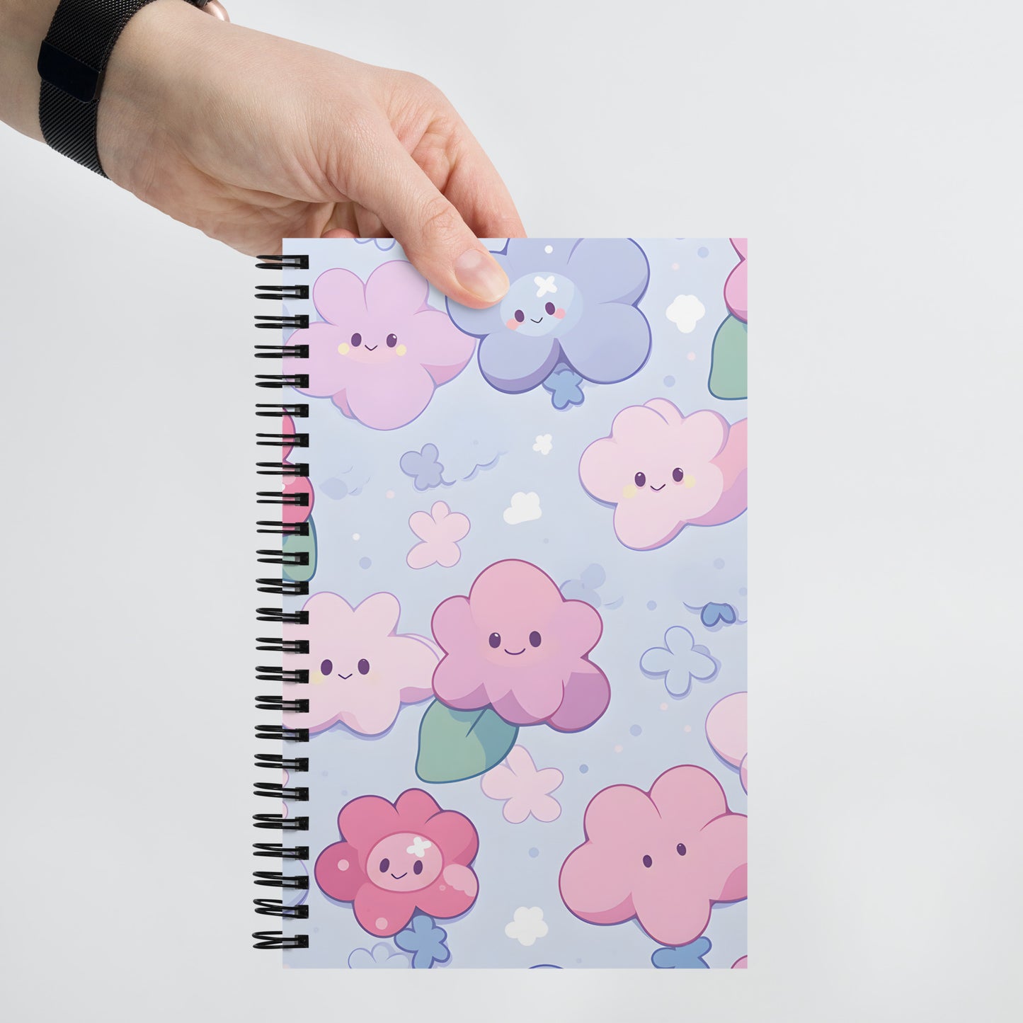 Kawaii Anime Star Flowers Pastel Notebook