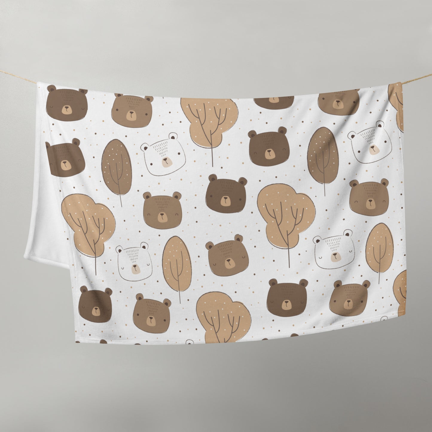 Adorable Korean Brown Bear Fall Soft Throw Blanket