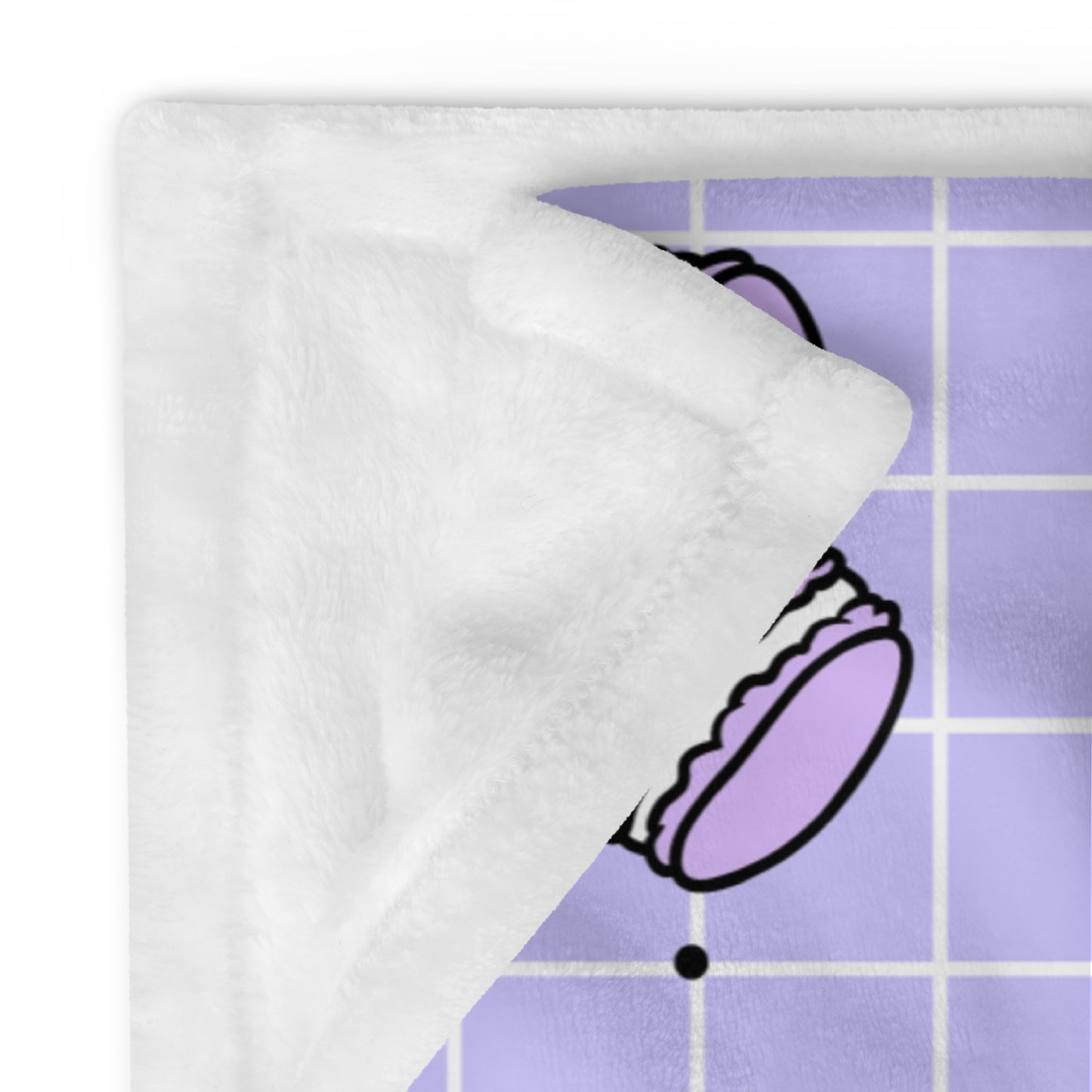 Adorable 90's Pastel Purple Retro Y2K Checker Plaid Pudding Macaron Throw Blanket