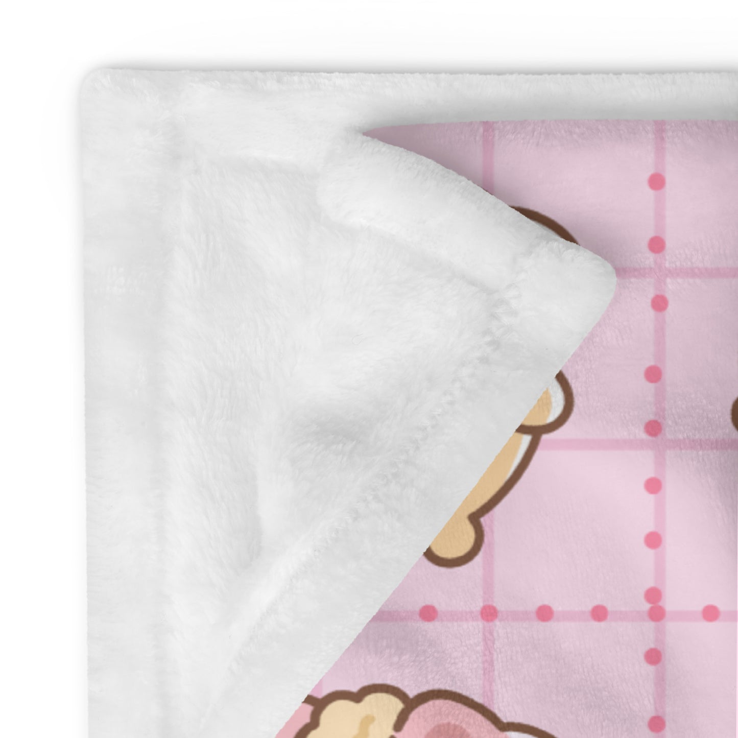 Kawaii Three Macaron Anime Cartoon Dessert Cute Pink Throw Blanket