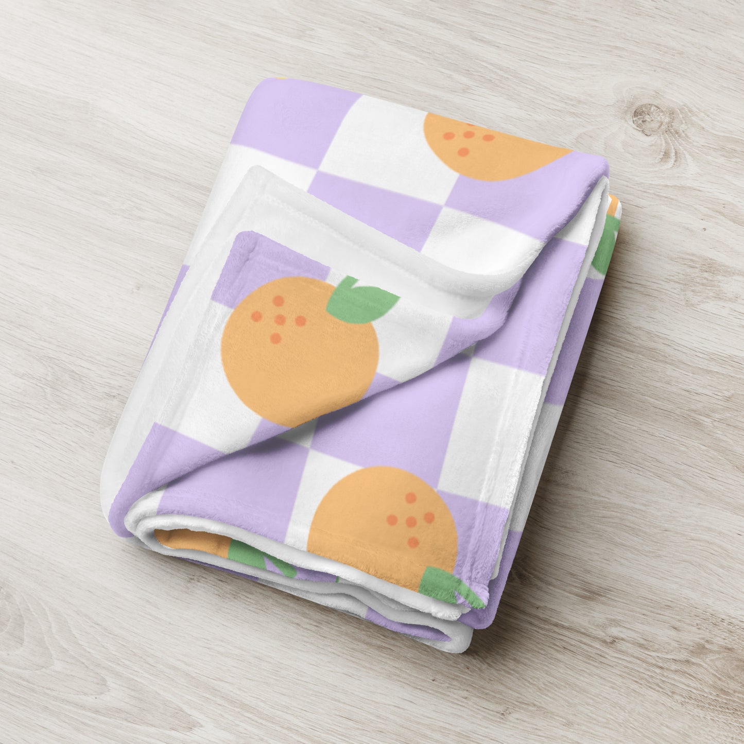 Cute Retro Purple Orange Checker Y2K 90's Plaid Throw Blanket