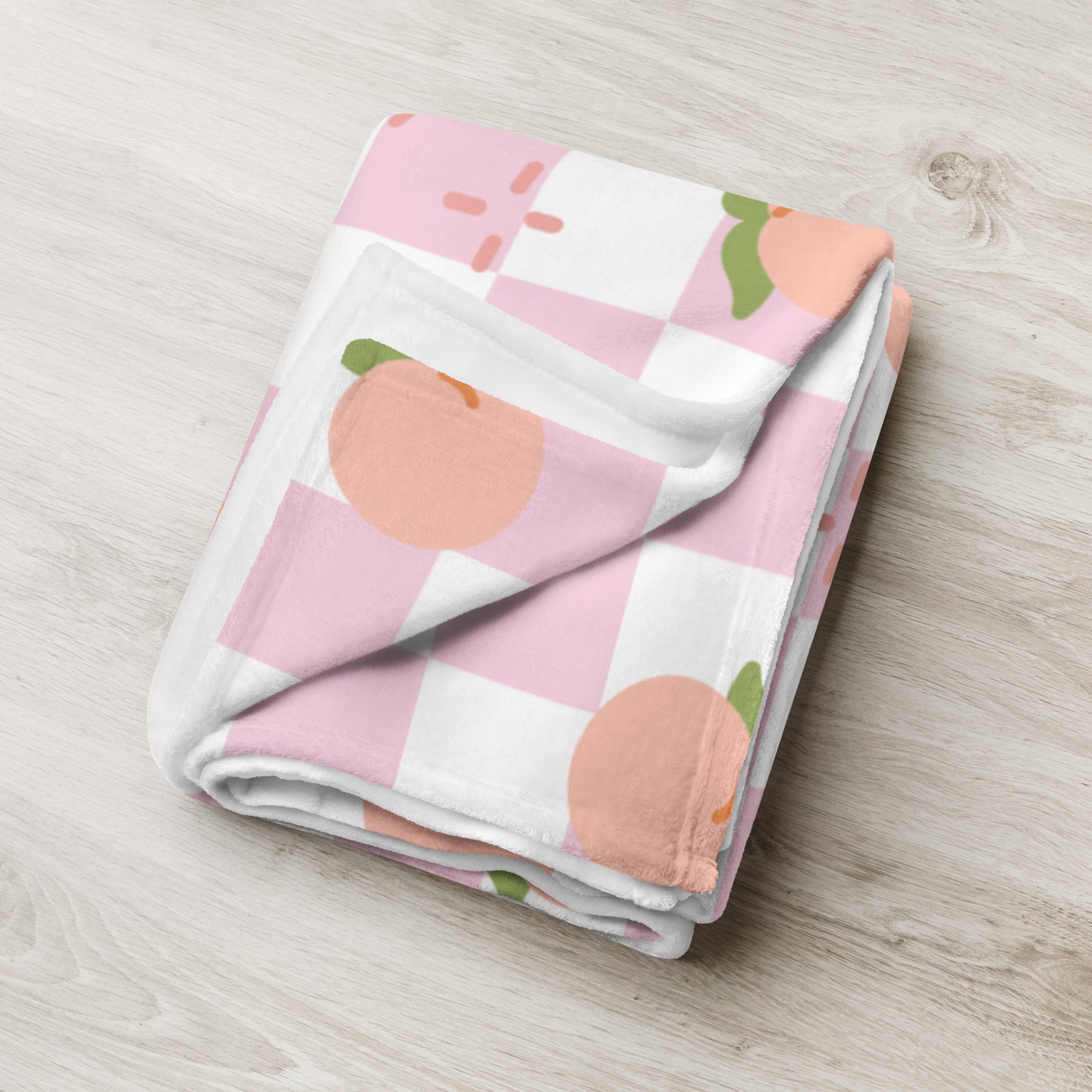 Cute Retro Pink Peach Checker Y2K 90's Plaid Throw Blanket