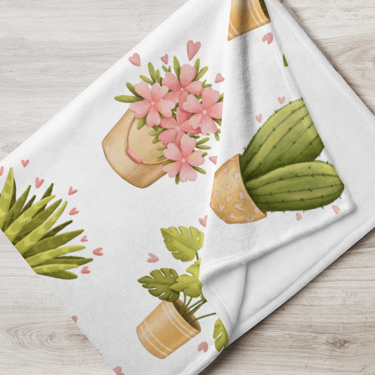 Adorable Succulent Plant Flower Garden White Throw Blanket