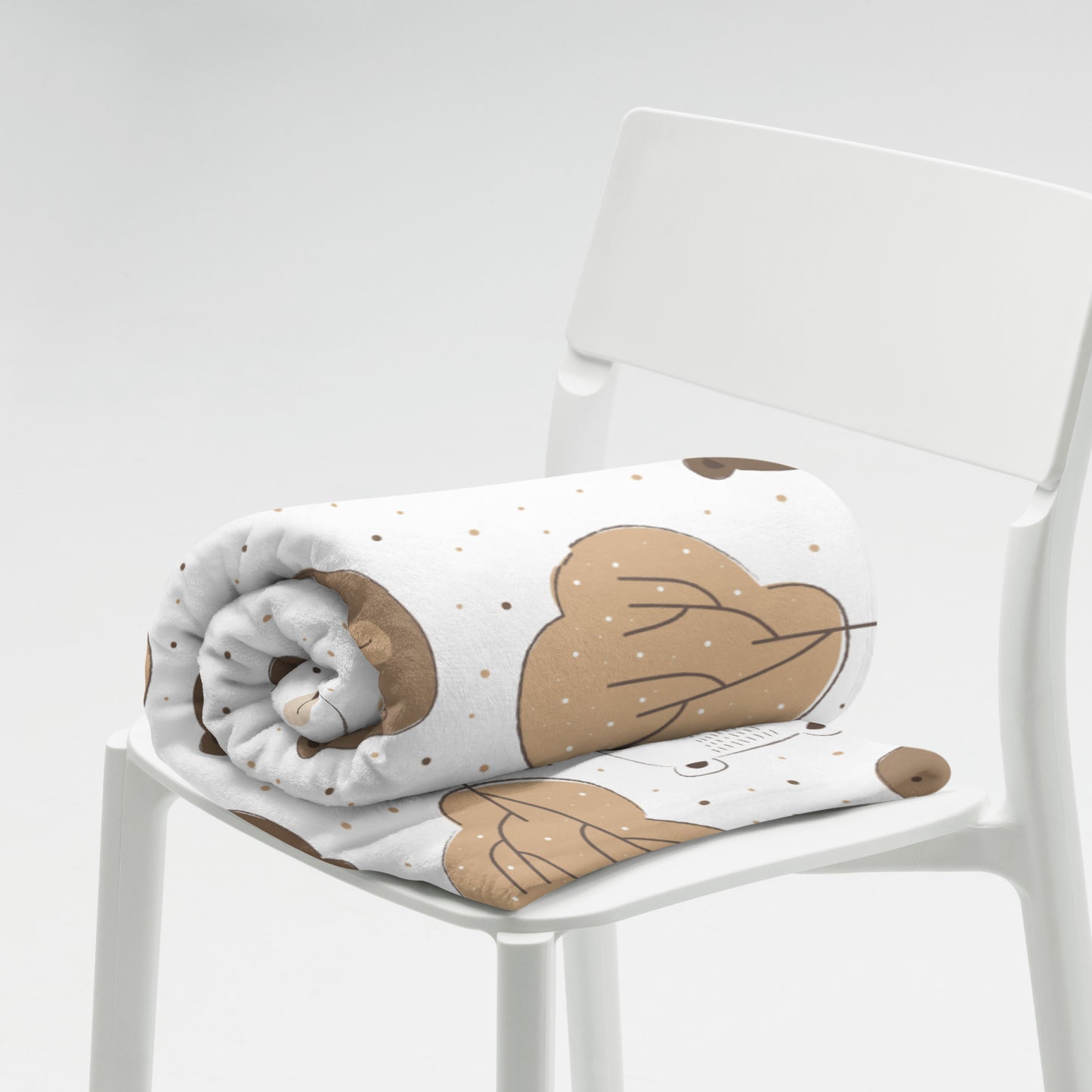 Adorable Korean Brown Bear Fall Soft Throw Blanket