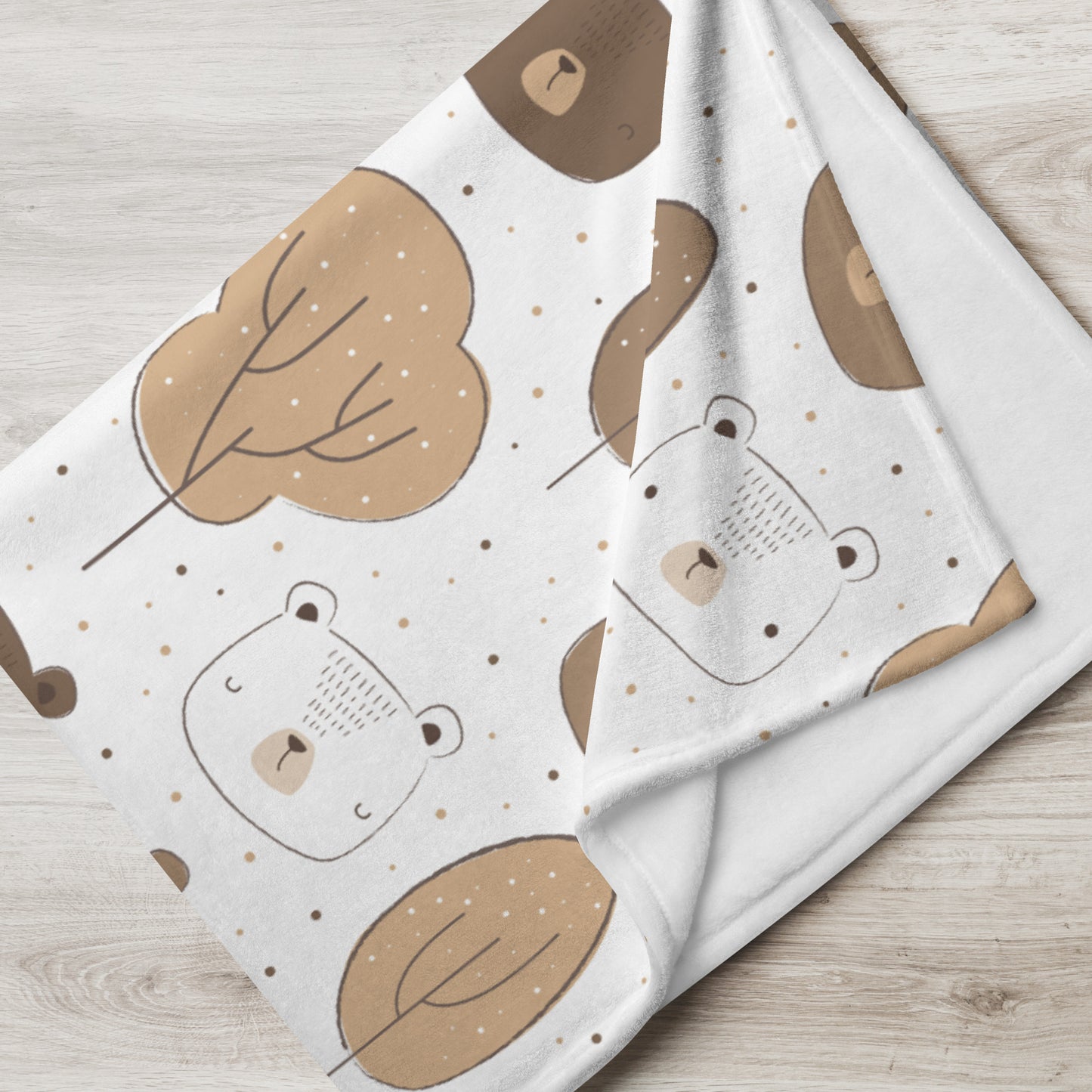 Adorable Korean Brown Bear Fall Soft Throw Blanket