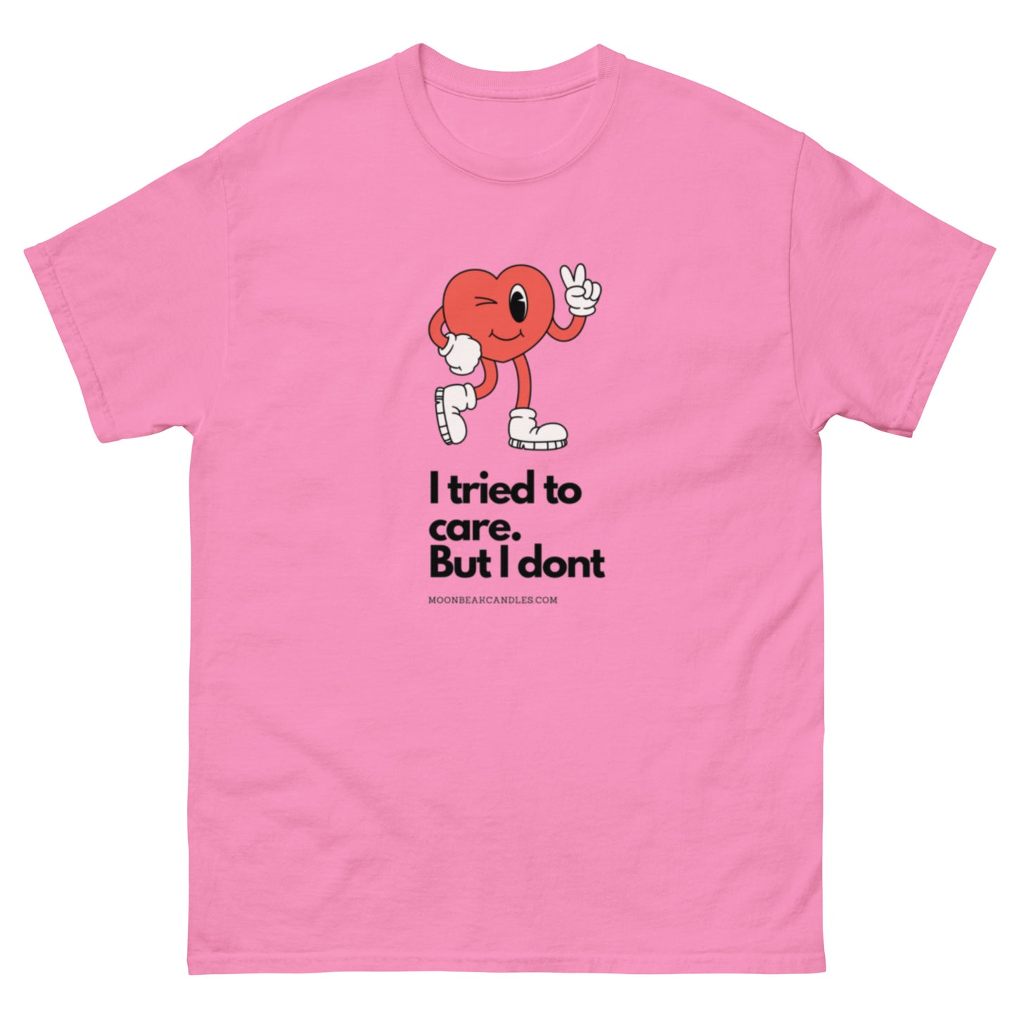 Cute Funny I Don't Care Retro Heart T Shirt