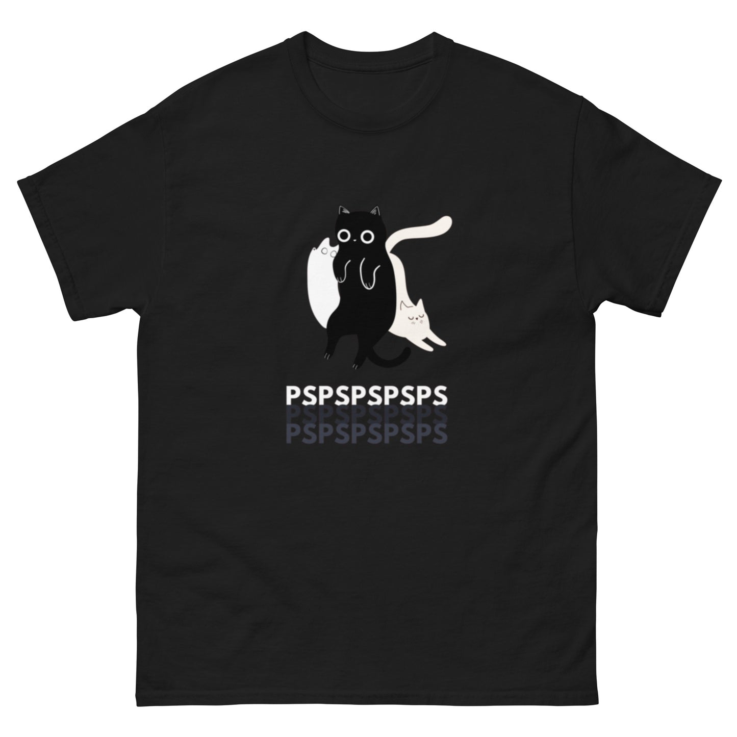 Cute Black White Cats PSPSPS Funny Cat Call Shirt