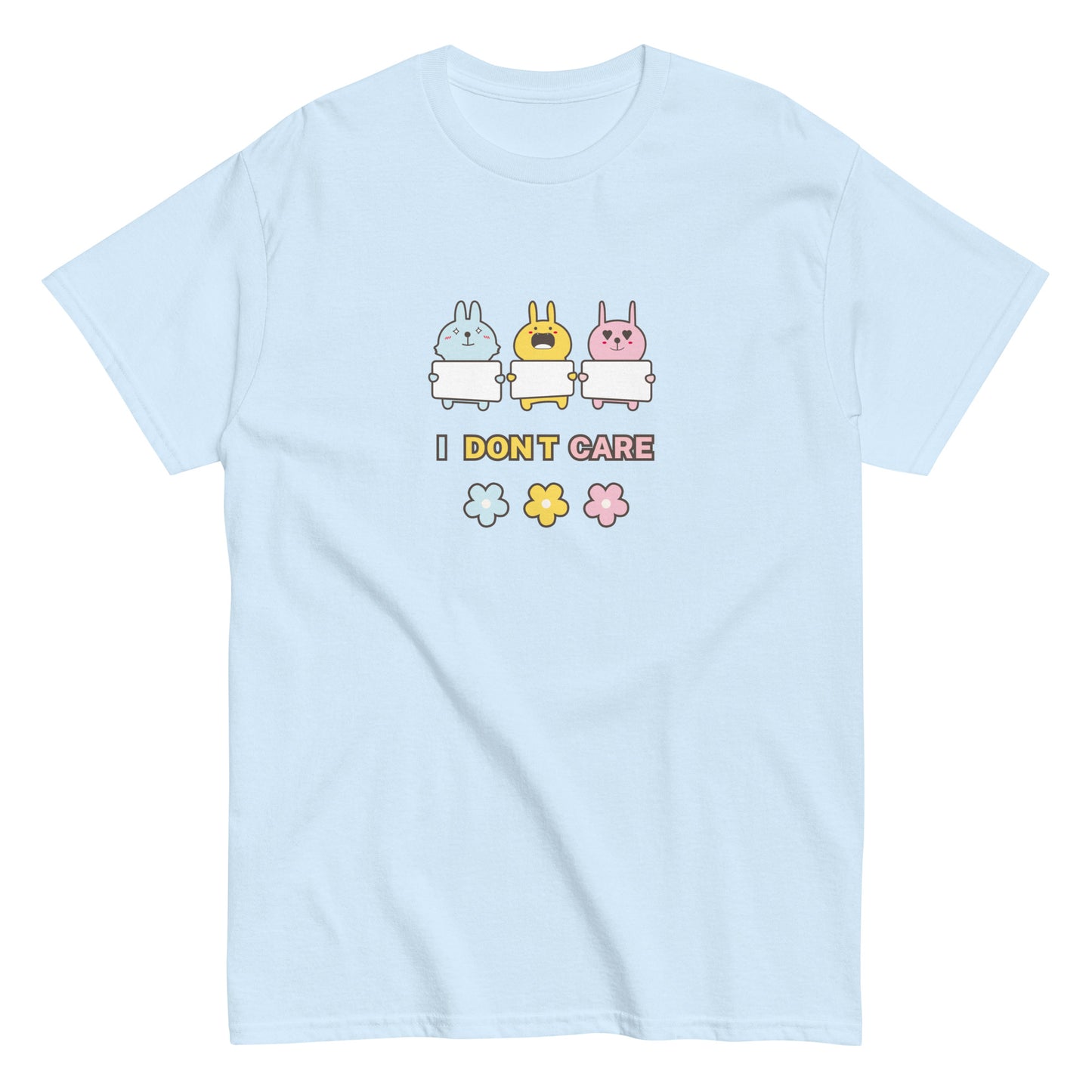 Cute Bunny Daisy Pastel Blue T-Shirt