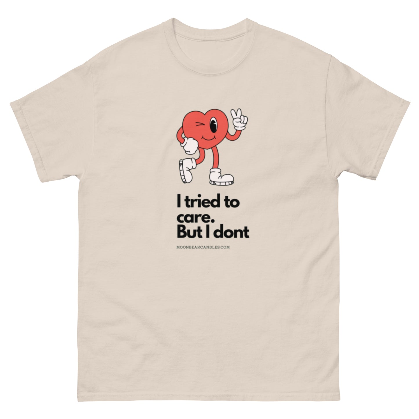 Cute Funny I Don't Care Retro Heart T Shirt