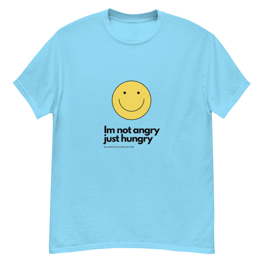 Super Funny Cute Hungry Not Angry Blue Crop Top