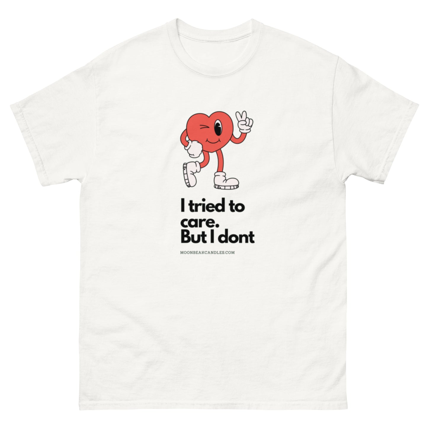 Cute Funny I Don't Care Retro Heart T Shirt