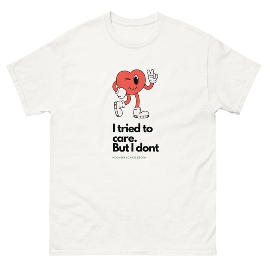 Cute Funny I Don't Care Retro Heart T Shirt